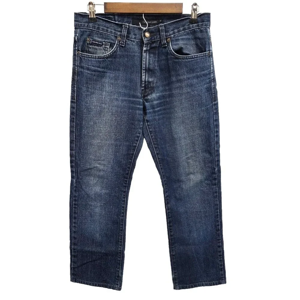 Calvin Klein Jeans Mens 30x32 (Actual 30/29) Straight‎ Leg Med Wash Denim Cotton
